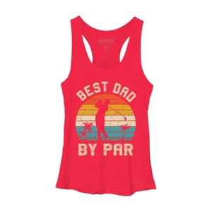 Women's Design By Humans Best Dad By Par Tropical Golf By Racerback Tank Top - 1 of 2