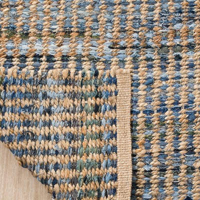 Cape Cod Blue and Natural Jute Flat Woven Area Rug