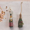 Storied Home Glass Champagne Bottle Ornament with Glitter, Multicolor - 2 of 2