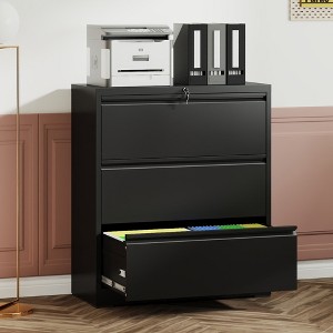 3 Drawer Lateral File Cabinet with Lock,Filing Cabinet for Home Office, Wide Storage for Letter/Legal/A4/F4, Silent Full-Extension Slides - 1 of 1