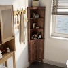 68" Tall Corner Cabinet, Modern Corner Storage Cabinet with Adjustable Shelves, Freestanding Organizer for Bathroom, Living Room - 2 of 4