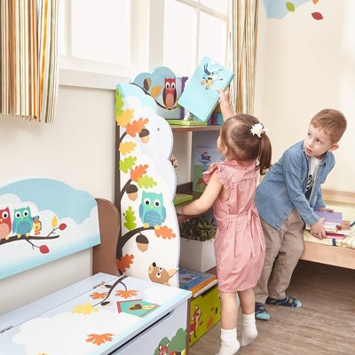 Enchanted Woodland Whimsical Kids' Wooden Bookshelf with Storage