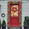 GAOMON 6FT Christmas Garland with Lights, Battery Operated Lighted Xmas Garland with Red Gold Balls Poinsettia Timer - 4 of 4