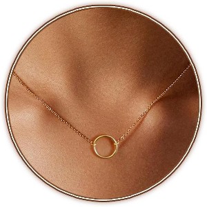 18K Gold/Silver Plated Heart Necklace, Dainty Adjustable Choker with Mini Heart Pendant, Valentine's Jewelry Gift for Her - 1 of 4
