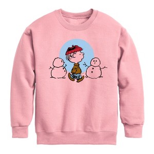 Boys' - Peanuts - Rerun Winter Graphic Long Sleeve Fleece Sweatshirt - 1 of 4