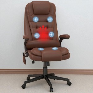 Mshliw High Back Heated Massage Office Chair with 6 Vibration Points, Reclining PU Leather Executive Chair & Adjustable Height - 1 of 4