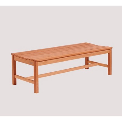 5ft Wood Backless Garden Patio Bench Brown - Vifah