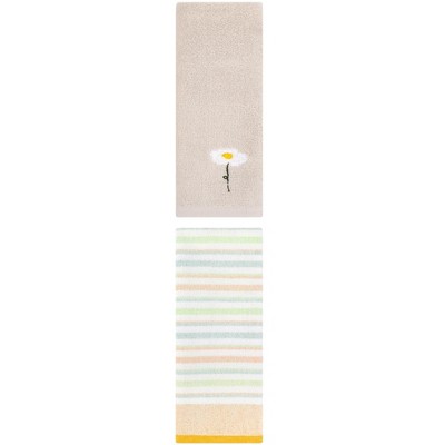 REGALWOVEN Cotton Decorative Hand Towel Set for Bathroom 13" x 30"/13" x 27" 2 Pcs