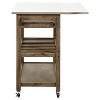 Hadley Kitchen Cart Island With Drop Down Shelf Barnwood Boraam Target