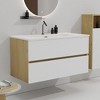 COWLOWN Black 35.9-in Modern Wall-Mounted Bathroom Vanity, Floating with Ceramic Sink, Large Storage and Soft-Close Drawers - 2 of 4