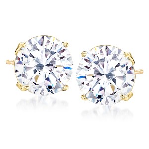 Ross-Simons 8.00 ct. t.w. CZ Stud Earrings in 14kt Yellow Gold - 1 of 3