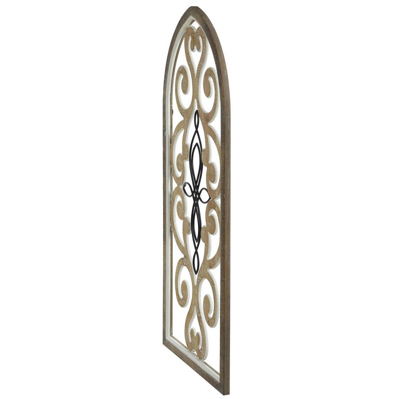 Traditional Screen Wood and Metal Wall Sculpture Brown - StyleCraft, 3 of 7