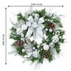 24" Prelit Christmas Wreath with Lights, Battery Operated for Front Door Porch Wall Window Fireplace Outdoor Home Holiday Accent - 4 of 4