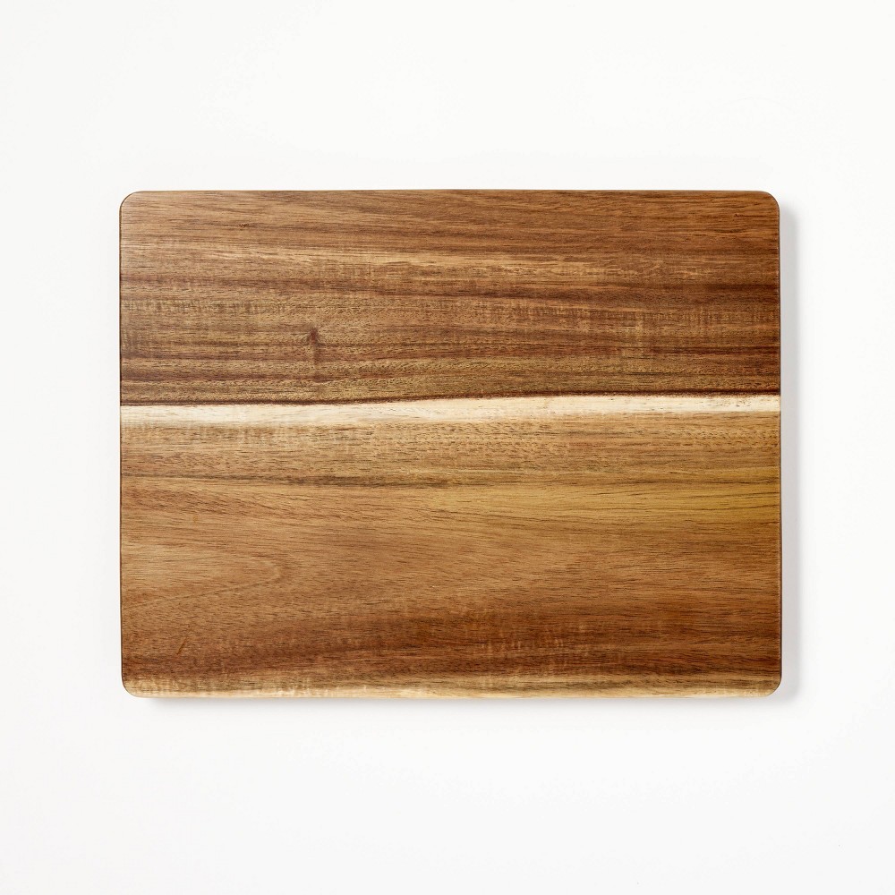 Photos - Chopping Board / Coaster 10"x13" Nonslip Acacia Wood Cutting Board Natural - Figmint™