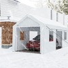 Whizmax Heavy Duty Steel Outdoor Carport,Storage Boat Shed Canopy Garage Car Shelter With 4 Window Sidewalls And 4 Doors - 2 of 4