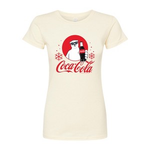 Women's - Coca-Cola - Polar Bear Circle With Snowflakes Fitted Graphic T-Shirt - 1 of 3