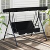 PAGED 3-Seat Outdoor Swing Chair with Adjustable Tilt Canopy and Removable Cushion,Porch Swing with Steel Frame Standfor Patio,Porch - 2 of 4