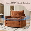 PAGED Swivel Accent Chair, Thick Padded Barrel Chair with Metal Base, Comfortable Single Sofa Chair for Living Room, Study - 2 of 4