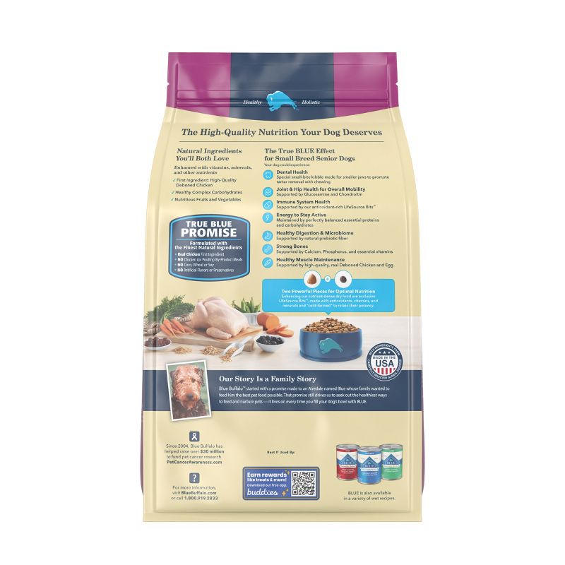 Blue Buffalo Life Protection Formula Natural Senior Small Breed Dry Dog Food with Chicken and Brown Rice, 5 of 14