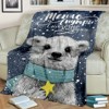 Lomsoe Christmas Vintage Polar Bear Print Flannel Blanket - All Seasons Soft and Warm Throw Blanket for Bed, Napping, Camping, Travel, Office - 3 of 4
