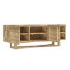 60" Solid Mango Wood TV Media Stand with Handcrafted Finish, Natural Stain, and Criss-Cross Base Design for Living Room and Bedroom - 4 of 4