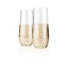 True Flexi Champagne Flutes, Clear Plastic Tumblers, Flexible Stemless Wine Glasses, 8 Ounces, Outdoor Drinkware, Clear, Set of 2 - 3 of 4