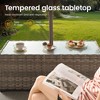 XIZZI Outdoor Coffee Table with Umbrella Base Insert, All-Weather Wicker Patio Table with Center Umbrella Hole, Square/Rectangle Garden Table Design - 4 of 4
