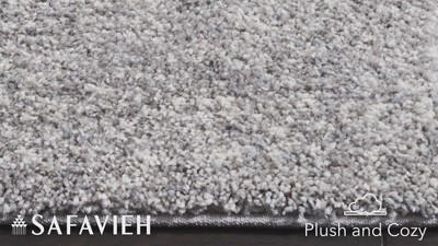 Grey and Beige Abstract Shag Area Rug, 5'3" x 7'6"