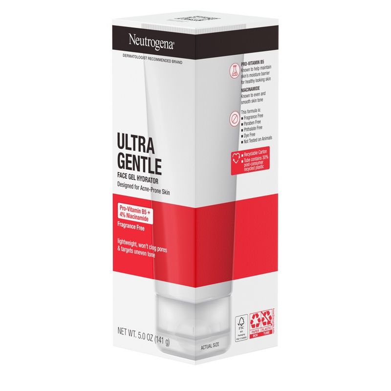 Neutrogena Ultra Gentle Face Gel Hydrator Moisturizer with Pro-Vitamin B5 for Acne-Prone Skin - Fragrance Free - 5.0 oz, 6 of 12