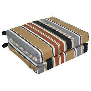 Blazing Needles, 20-inch by 19-inch Patterned Outdoor Chair Cushions (Set of 2) - 1 of 2