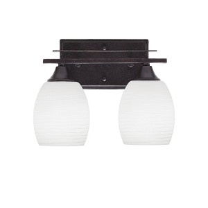 Toltec Lighting Uptowne 2 - Light Vanity in  Dark Granite with 5" White Linen  Shade - 1 of 1