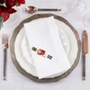 Saro Lifestyle Embroidered Elegance Nutcracker Napkin (Set of 12), 20", White - 4 of 4