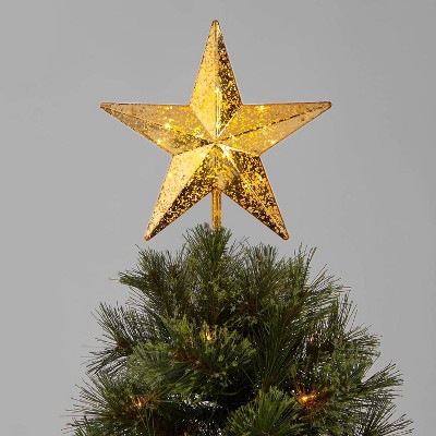 10in Lit Mercury Star Tree Topper Gold - Wondershop™