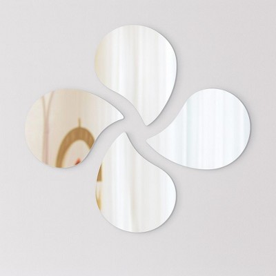 Evideco French Home Goods Set of 4 Small Self-Adhesive Decorative Mirrors – Available in 8 Unique Shapes