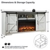 SinCiDo 80 Inch TV Ready Farmhouse Fireplace Stand, 32″ High Entertainment Center with Drawer, Sliding Barn Door & 70″ Media Storage - 2 of 4
