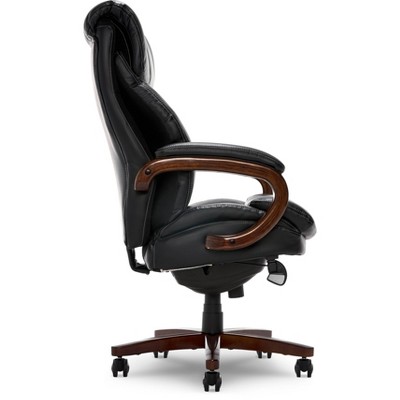 Trafford High-Back Swivel Black Leather Executive Chair with Memory Foam