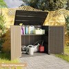 Yardgrace Outdoor Storage Cabinet Waterproof, Resin Vertical Outdoor Storage Shed For Patio Furniture, Garden Tools - 2 of 4