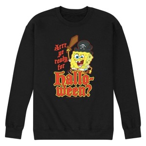 Men's - SpongeBob SquarePants - Arrr Ye Ready For Halloween Graphic Fleece Sweatshirt - 1 of 4