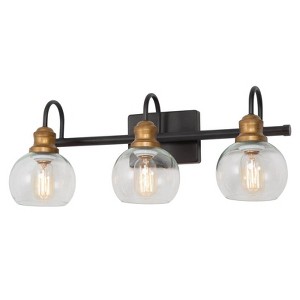 LNC Charm Black and Antique Gold with Clear Glass Globe Modern  Farmhouse Vanity Lights, 3 Light/ 4 Light/5 Light - 1 of 4