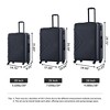 JOYWAY Hardside Luggage Sets, 3 pcs Spinner Suitcase, ABS Lightweight Suitcase with Two Hooks, Spinner Wheels, with TSA Lock Lightweight - 3 of 4