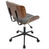 TiramisuBest Mid-Century Modern Grey PU Leather Adjustable Office Chair with 360¡ã Swivel, Cushioned Seating, Wood Back, 19 - 22" Seat Height - 4 of 4