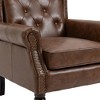 CAVINAS Premium PU Leather Accent Chair with Rubberwood Legs,Modern Luxury Armchair for Living Room,Bedroom - 4 of 4