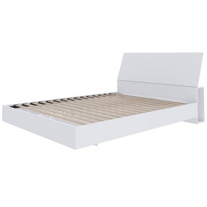 Paris Platform Bed with Headboard White - Nexera - 1 of 4