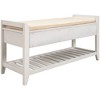 PAGED Storage Bench Modern Wooden Shoe Rack with Drawers, Shelf and Cushion for Mudroom, Bedroom, Entryway - 3 of 4