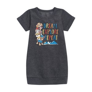 Girls' - Paw Patrol - Dream, Explore, Repeat Graphic Short Sleeve Fleece Dress - 1 of 4