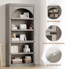 Arched Bookcase 5 Shelf Bookshelf 68.7" Tall Bookcase Farmhouse Curved Storage Rack Bookshelves - 4 of 4