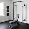 Wall Mounted Power Rack, 1600LB Commercial Squat Rack for Home Gym with Multi-Grip Pull Up Bar, J-Cups & Landmine Attachment for Home and Garage Gym - 4 of 4