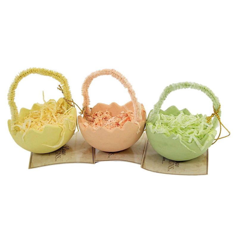 2.75 In Cracked Egg Ornament Set/6 Easter Nesting Grass Tree Ornaments, 4 of 5