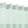No Hook Needed Cotton Blend Waffle Weave Shower Curtain with Snap-In Liner, Top Sheer Window - 2 of 4