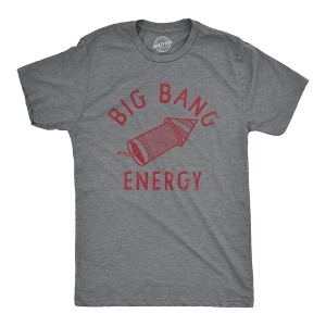 Mens Big Bang Energry T Shirt Funny Fourth Of July Fireworks Exploding Rocket Tee For Guys - Crazy Dog Men's T Shirt - 1 of 4